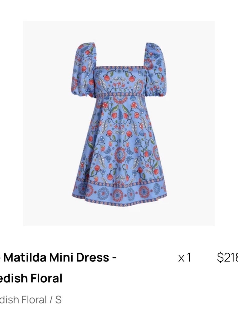 Hill House Matilda Swedish Floral Puff-Sleeve Mini Dress - Picture 3 of 3